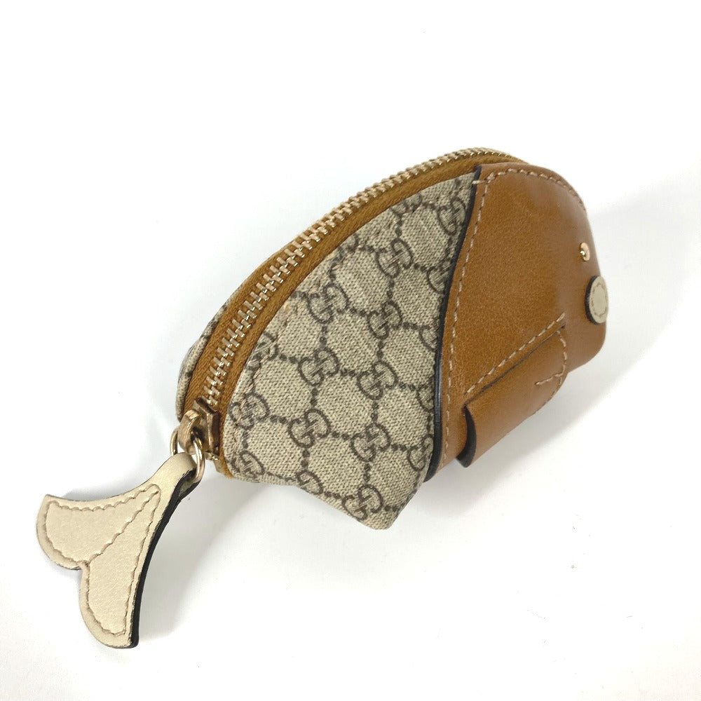 GUCCI Coin case 256862 PVC / Leather beige GG plus whale whale Women Used Authentic