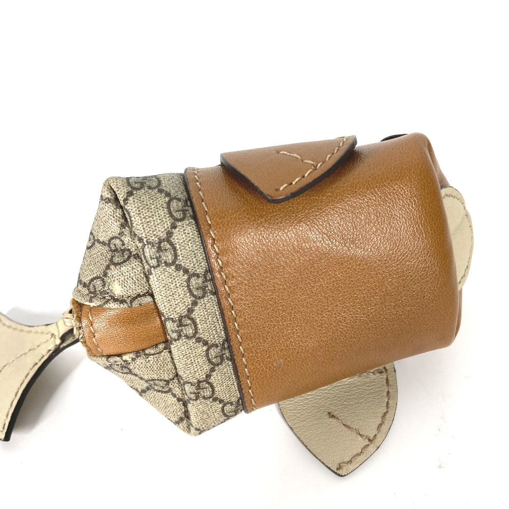 GUCCI Coin case 256862 PVC / Leather beige GG plus whale whale Women Used Authentic