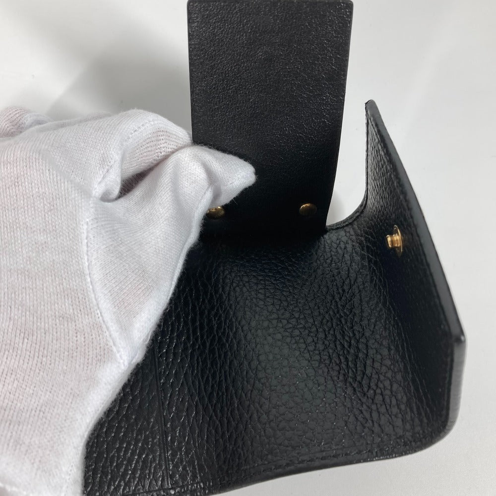 GUCCI Key case Key holder 456118 leather black key GG Marmont Women Used Authentic