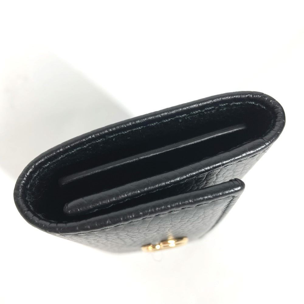 GUCCI Key case Key holder 456118 leather black key GG Marmont Women Used Authentic
