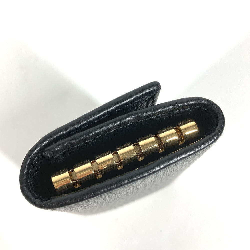 GUCCI Key case Key holder 456118 leather black key GG Marmont Women Used Authentic