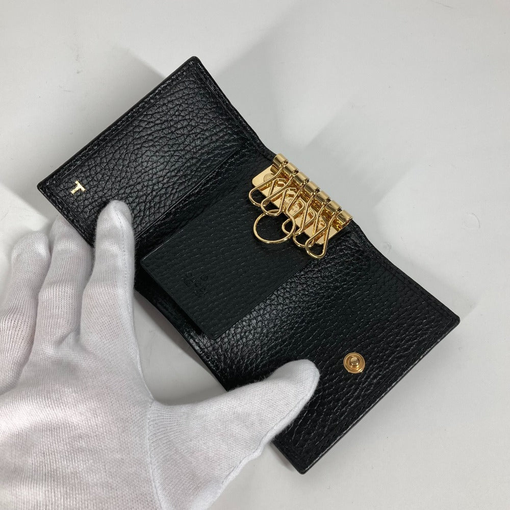 GUCCI Key case Key holder 456118 leather black key GG Marmont Women Used Authentic
