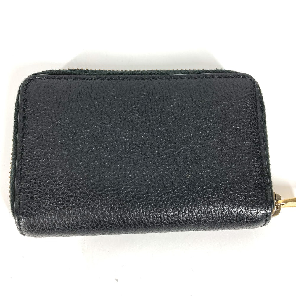 GUCCI Coin case 496319 leather black Coin Pocket Wallet logo Women Used Authentic