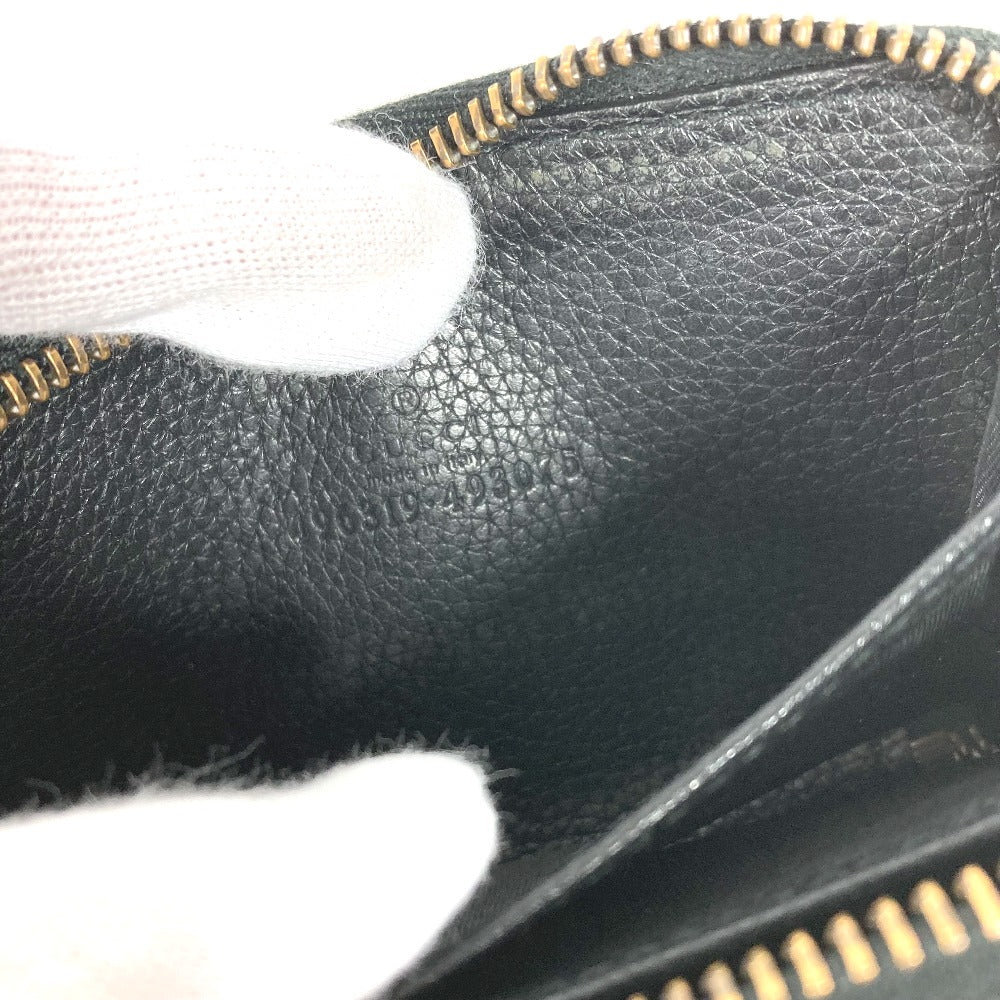 GUCCI Coin case 496319 leather black Coin Pocket Wallet logo Women Used Authentic