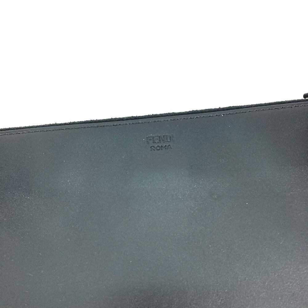 FENDI Clutch bag 7N0078 leather black Monster Bugs