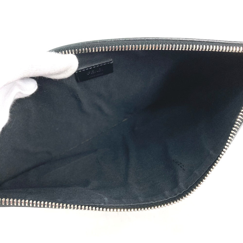FENDI Clutch bag 7N0078 leather black Monster Bugs