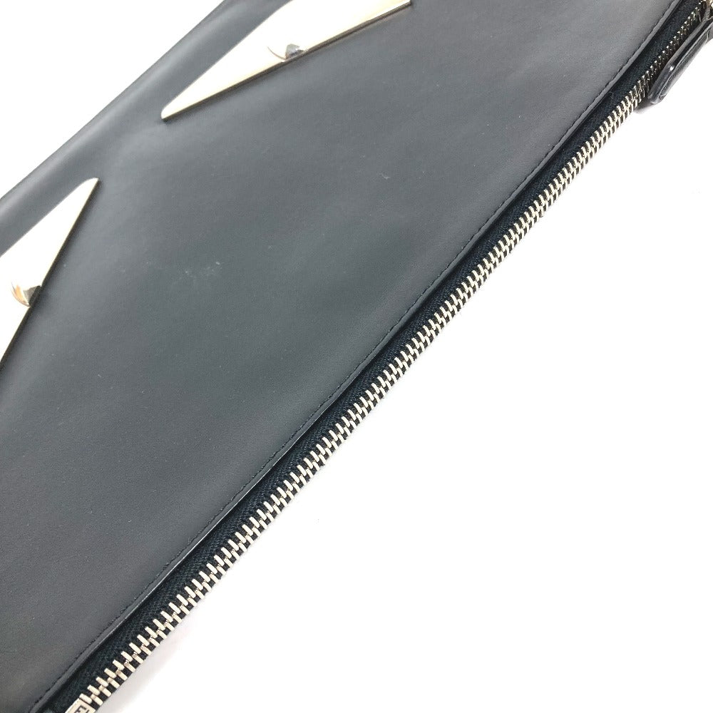 FENDI Clutch bag 7N0078 leather black Monster Bugs
