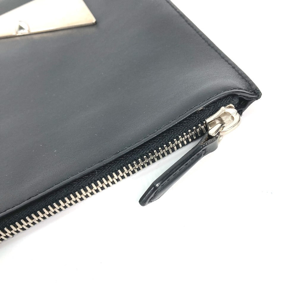 FENDI Clutch bag 7N0078 leather black Monster Bugs