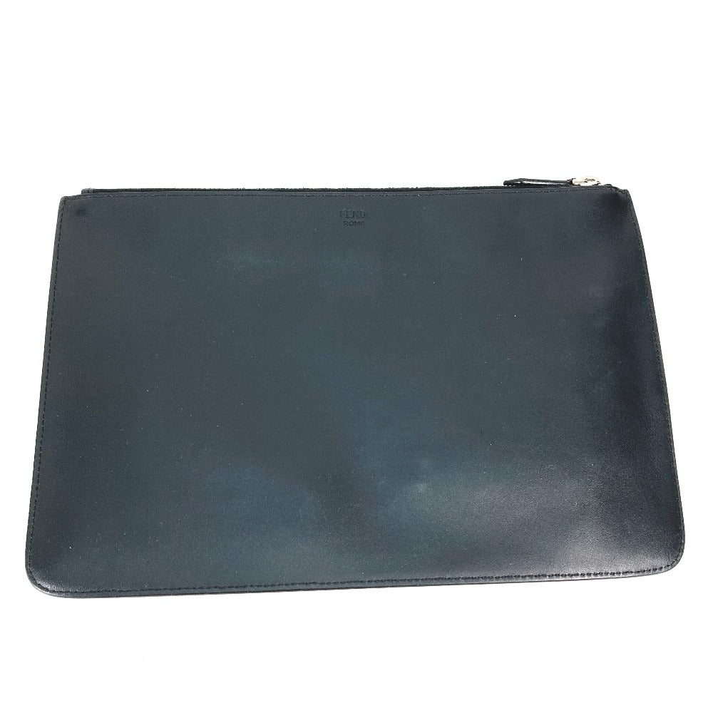 FENDI Clutch bag 7N0078 leather black Monster Bugs