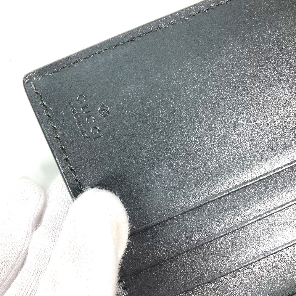 GUCCI Card Case 451192 Sima leather black Guccisima GG Ribbon Ribon