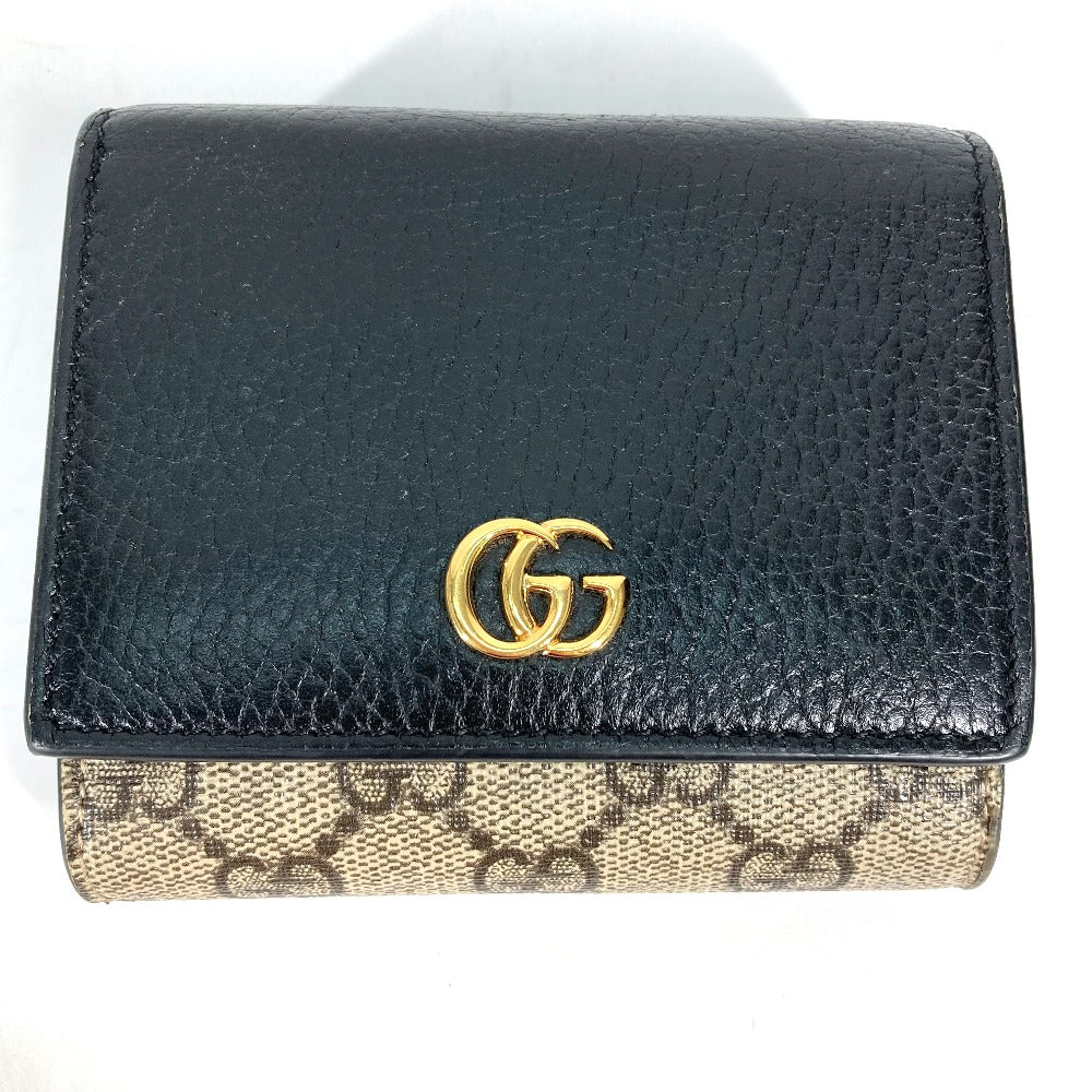 GUCCI Folded wallet 598587 Leather PVC beige GG Supreme GG Marmont