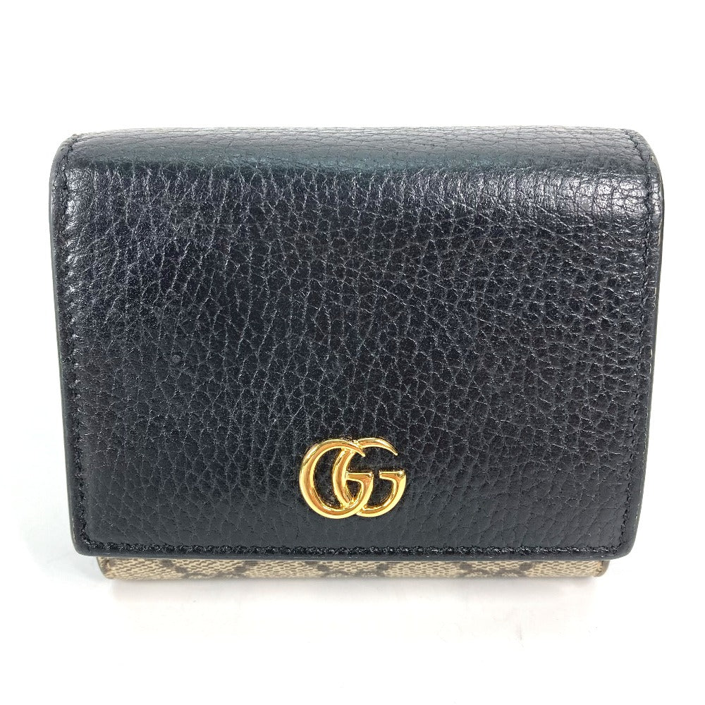GUCCI Folded wallet 598587 Leather PVC beige GG Supreme GG Marmont