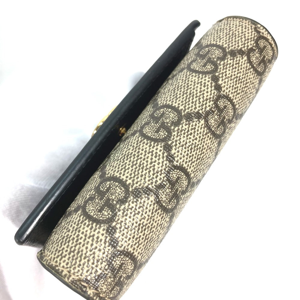 GUCCI Folded wallet 598587 Leather PVC beige GG Supreme GG Marmont