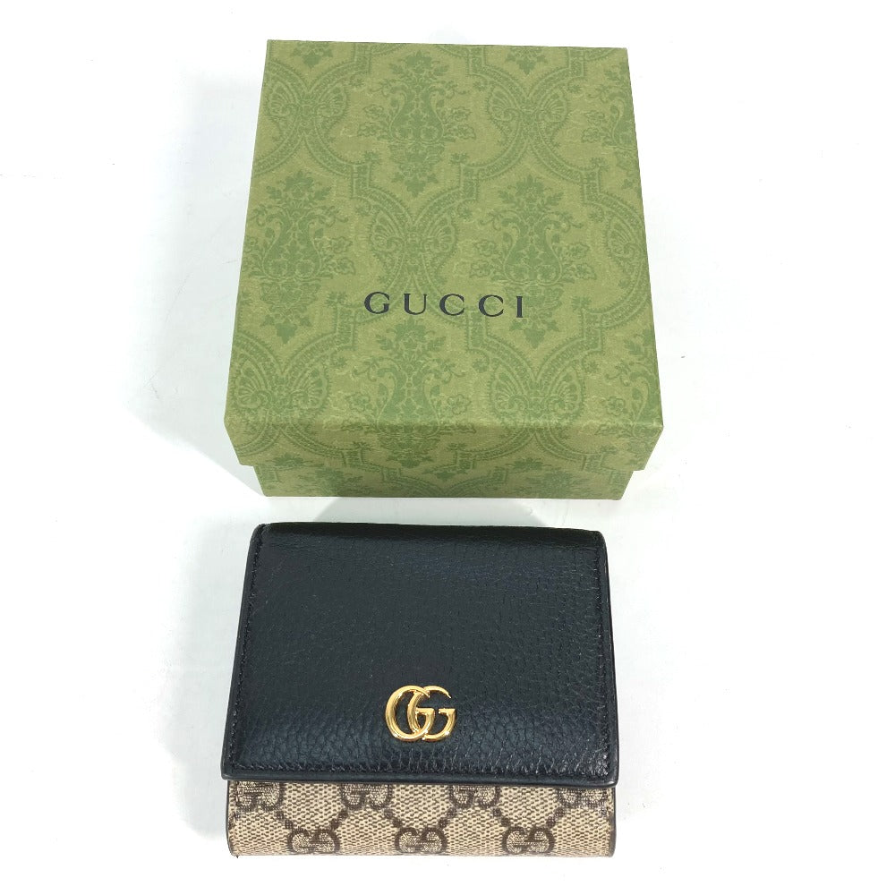 GUCCI Folded wallet 598587 Leather PVC beige GG Supreme GG Marmont