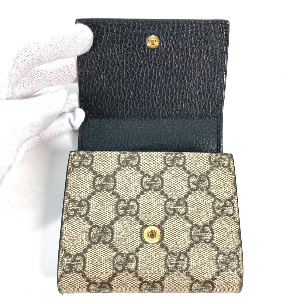 GUCCI Folded wallet 598587 Leather PVC beige GG Supreme GG Marmont