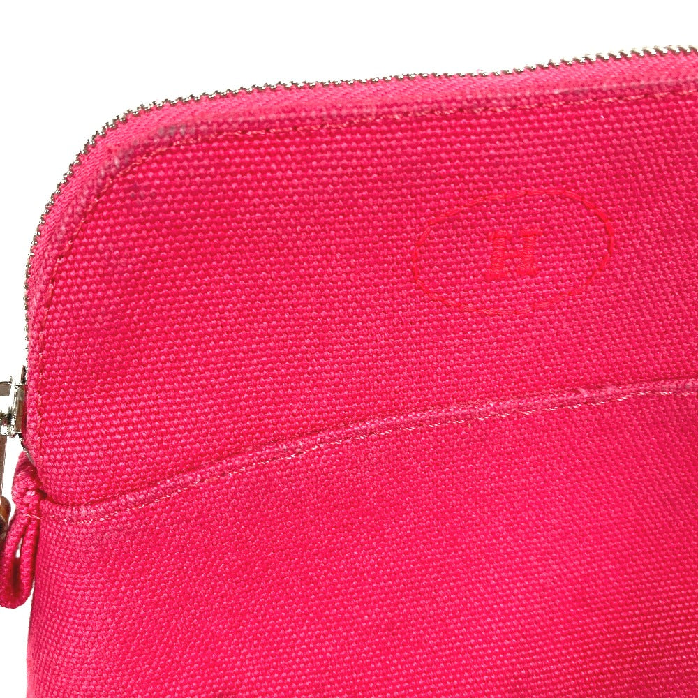 HERMES Pouch canvas pink Bolide Pouch Mini Mini 16 Women Used Authentic