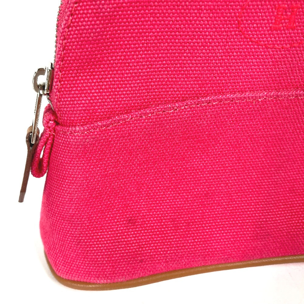 HERMES Pouch canvas pink Bolide Pouch Mini Mini 16 Women Used Authentic