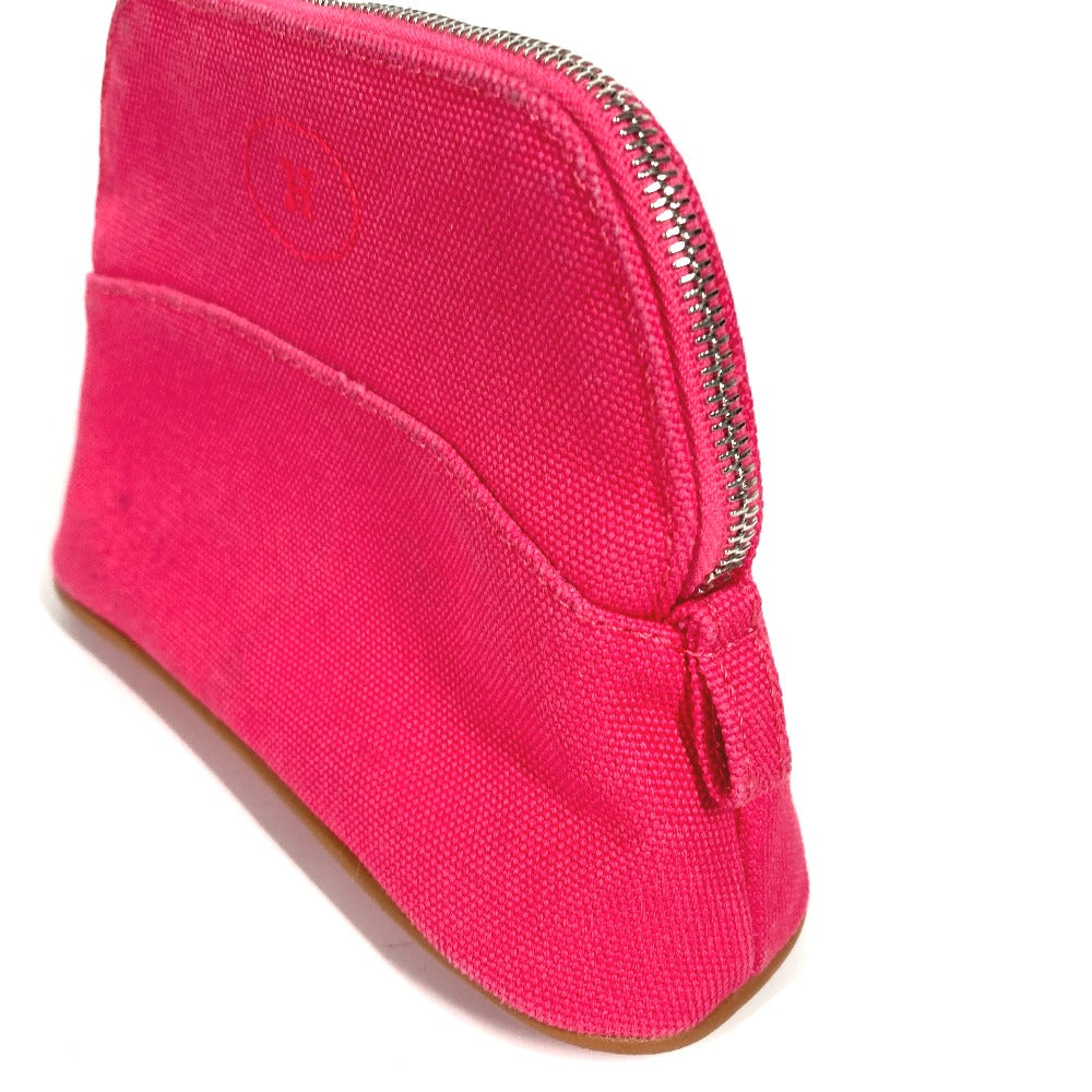 HERMES Pouch canvas pink Bolide Pouch Mini Mini 16 Women Used Authentic