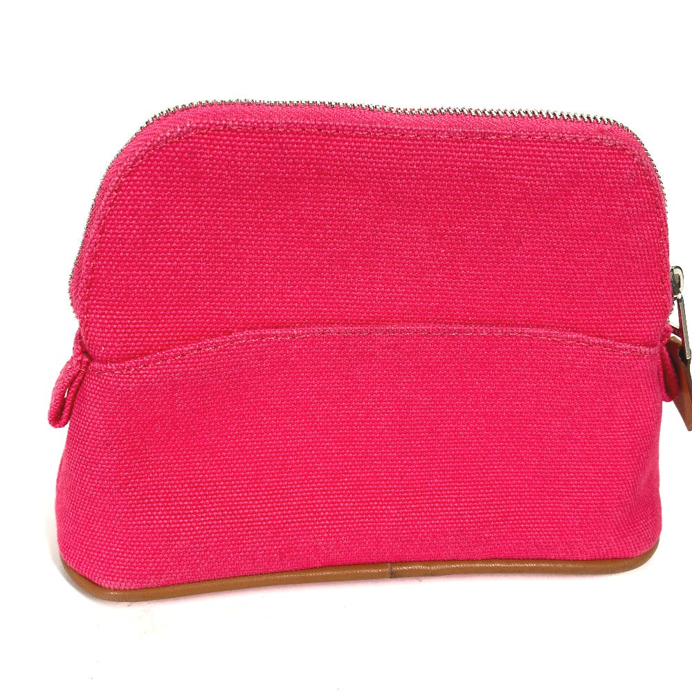 HERMES Pouch canvas pink Bolide Pouch Mini Mini 16 Women Used Authentic
