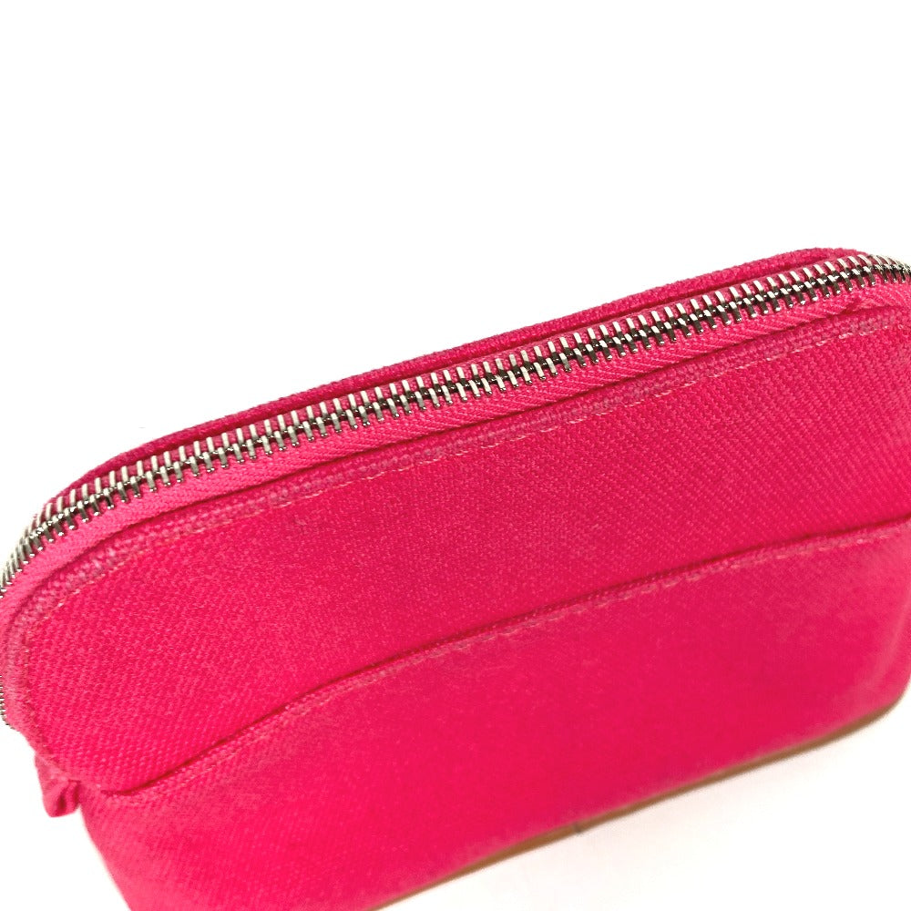 HERMES Pouch canvas pink Bolide Pouch Mini Mini 16 Women Used Authentic