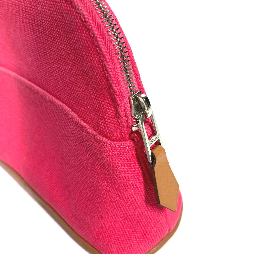 HERMES Pouch canvas pink Bolide Pouch Mini Mini 16 Women Used Authentic