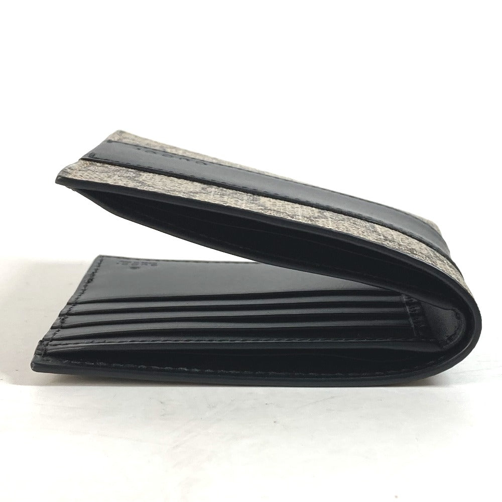 GUCCI Folded wallet 451240 GG Supreme Canvas Black x beige GG Supreme Eden mens Used Authentic