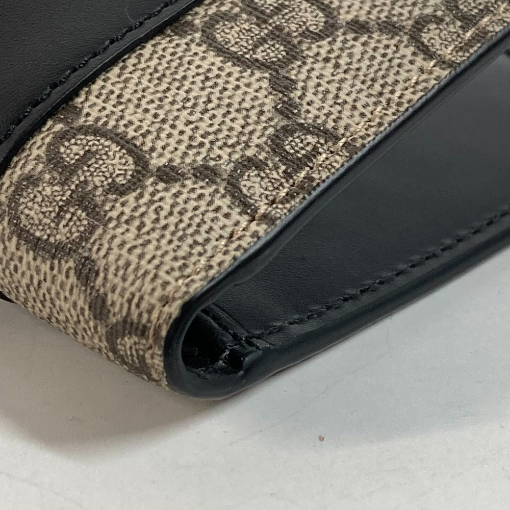 GUCCI Folded wallet 451240 GG Supreme Canvas Black x beige GG Supreme Eden mens Used Authentic