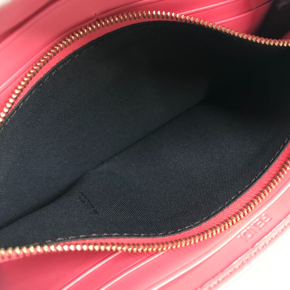 FENDI Long Wallet Purse 8M0251 leather pink Zucca Baguette Continental Women Used Authentic