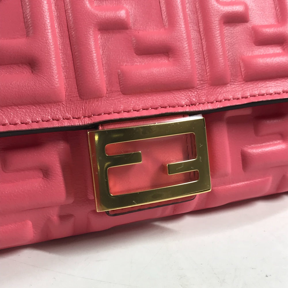 FENDI Long Wallet Purse 8M0251 leather pink Zucca Baguette Continental Women Used Authentic