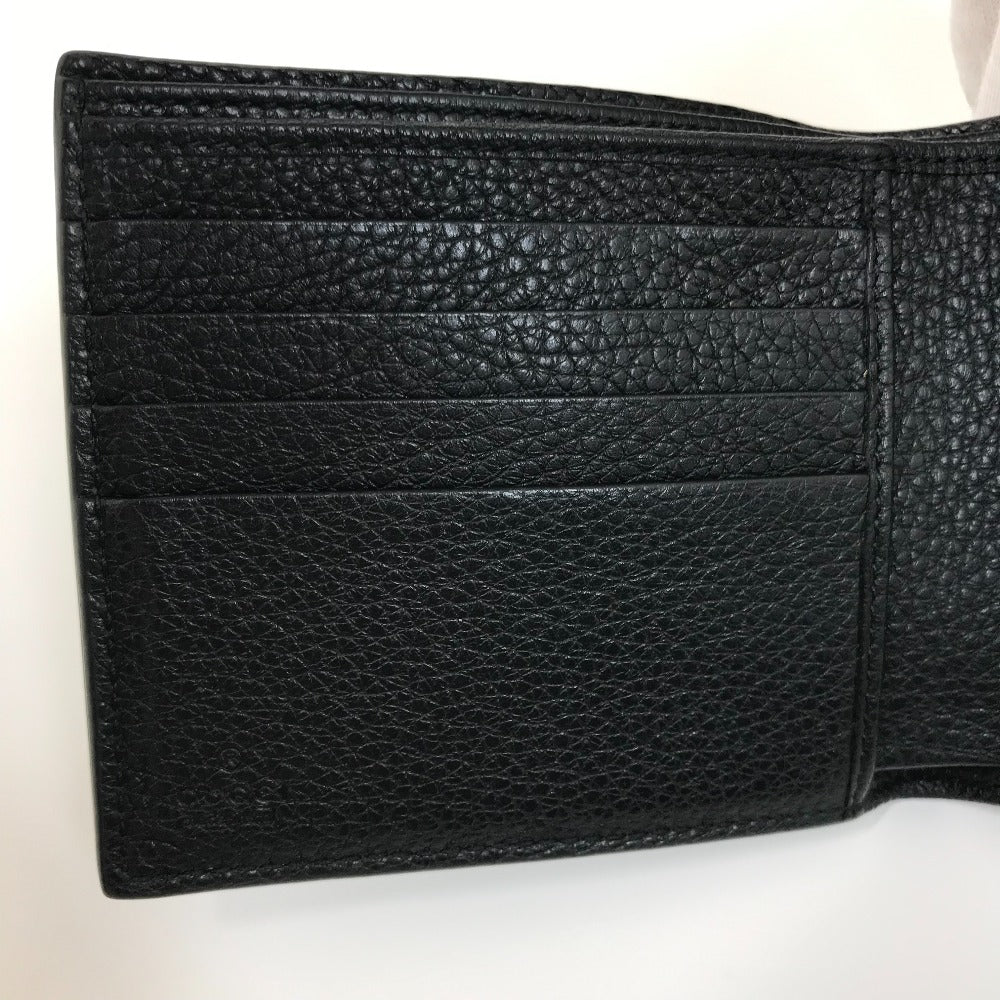 GUCCI Folded wallet 496316 leather black Vintage logo print mens Used Authentic