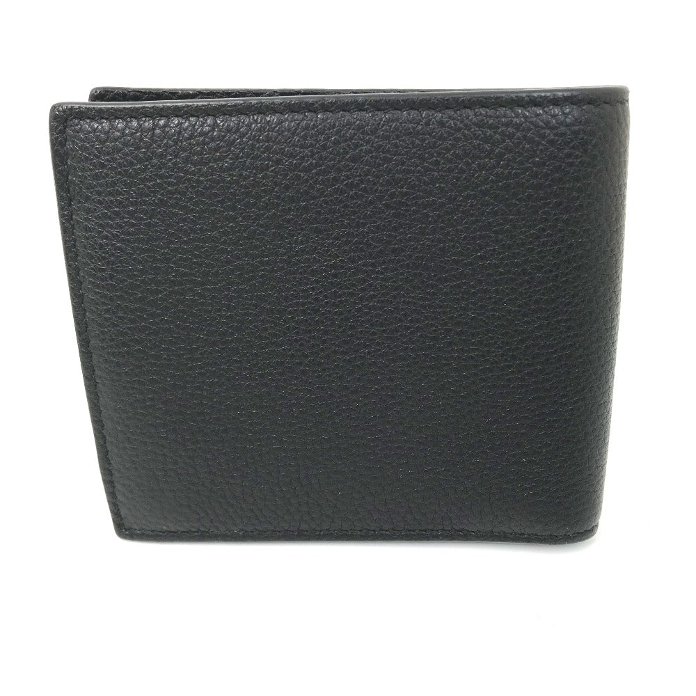 GUCCI Folded wallet 496316 leather black Vintage logo print mens Used Authentic