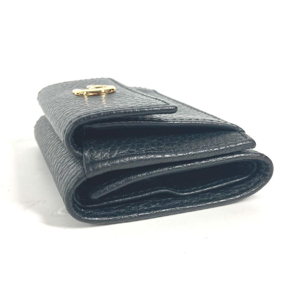 GUCCI Trifold wallet 523277 leather black GG Marmont Women Used Authentic