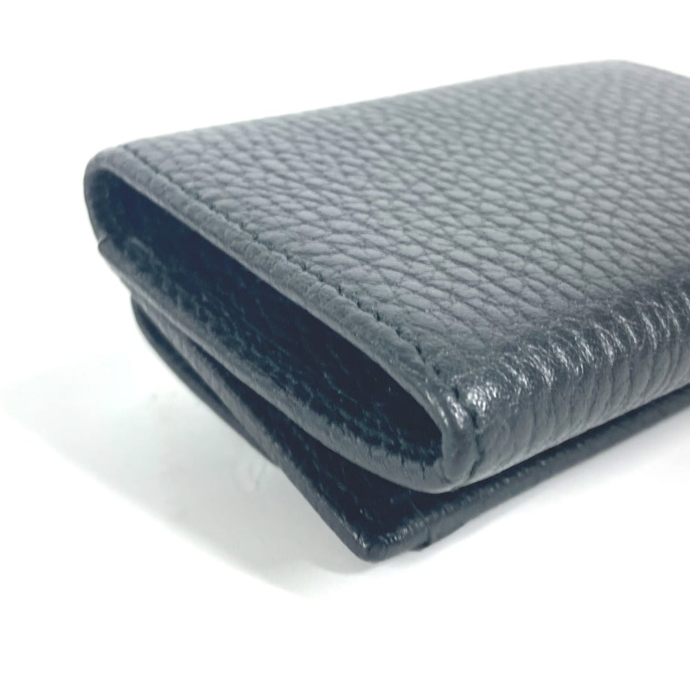 GUCCI Trifold wallet 523277 leather black GG Marmont Women Used Authentic