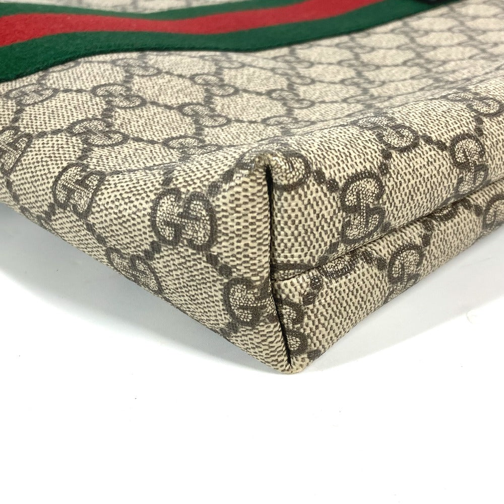 GUCCI Shoulder Bag 387111 GG Supreme Canvas Beige x black GG Supreme Shelly Line Web Line unisex(Unisex) Used Authentic