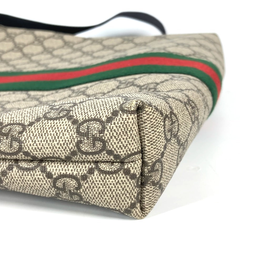 GUCCI Shoulder Bag 387111 GG Supreme Canvas Beige x black GG Supreme Shelly Line Web Line unisex(Unisex) Used Authentic