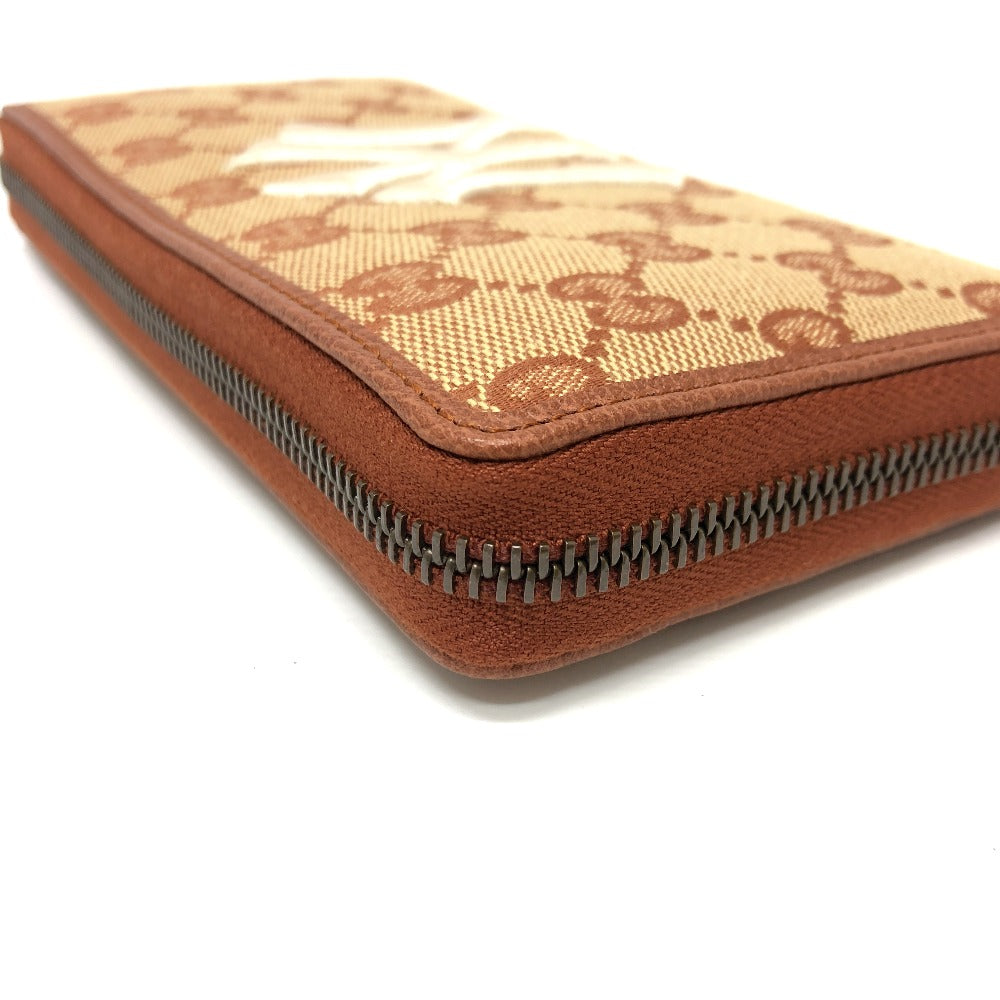 GUCCI Long Wallet Purse 547791 GG canvas / leather beige GG New York Yankees collaboration NY