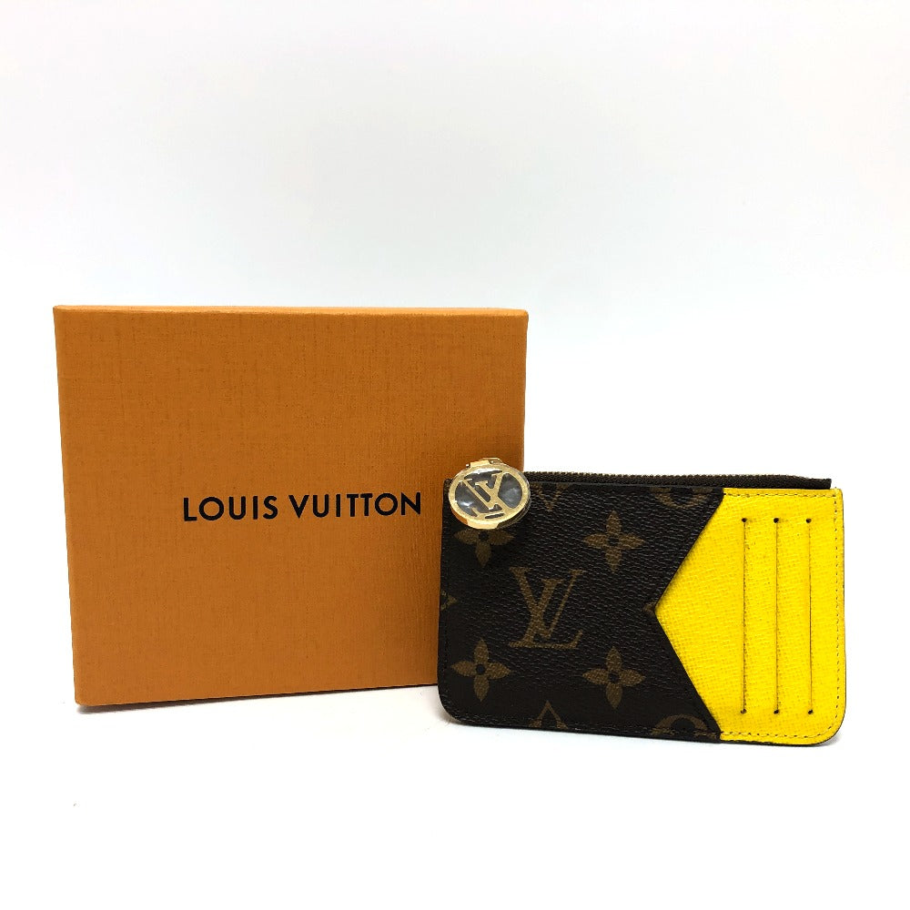 LOUIS VUITTON Coin case M81882 Monogram canvas Brown x yellow Monogram Porto Cult Romy mens Used Authentic