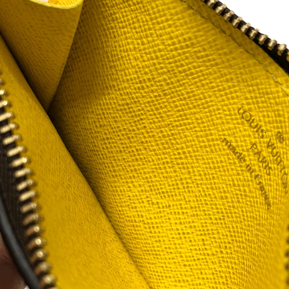 LOUIS VUITTON Coin case M81882 Monogram canvas Brown x yellow Monogram Porto Cult Romy mens Used Authentic