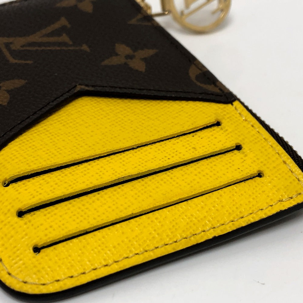 LOUIS VUITTON Coin case M81882 Monogram canvas Brown x yellow Monogram Porto Cult Romy mens Used Authentic