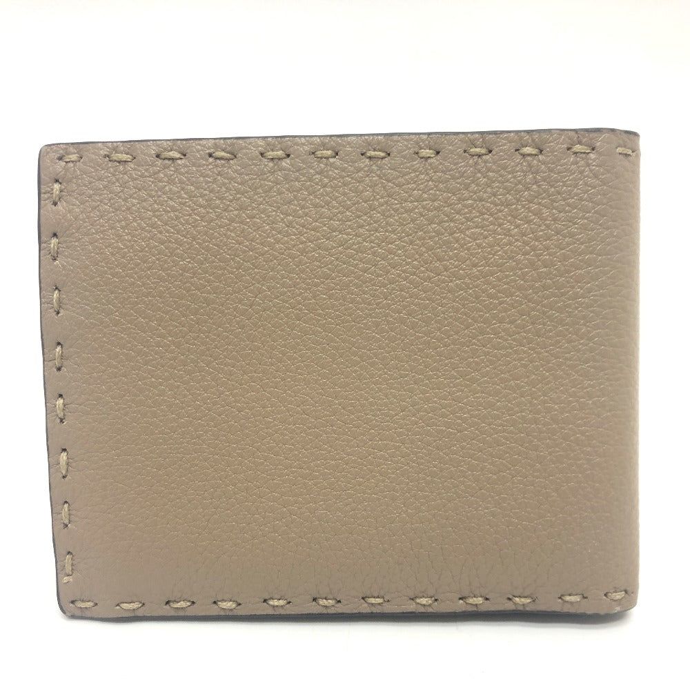 FENDI Folded wallet 7M0194 leather gray stitch Celeria