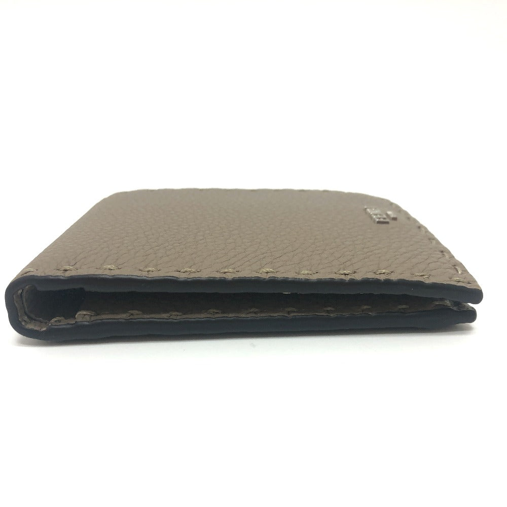 FENDI Folded wallet 7M0194 leather gray stitch Celeria