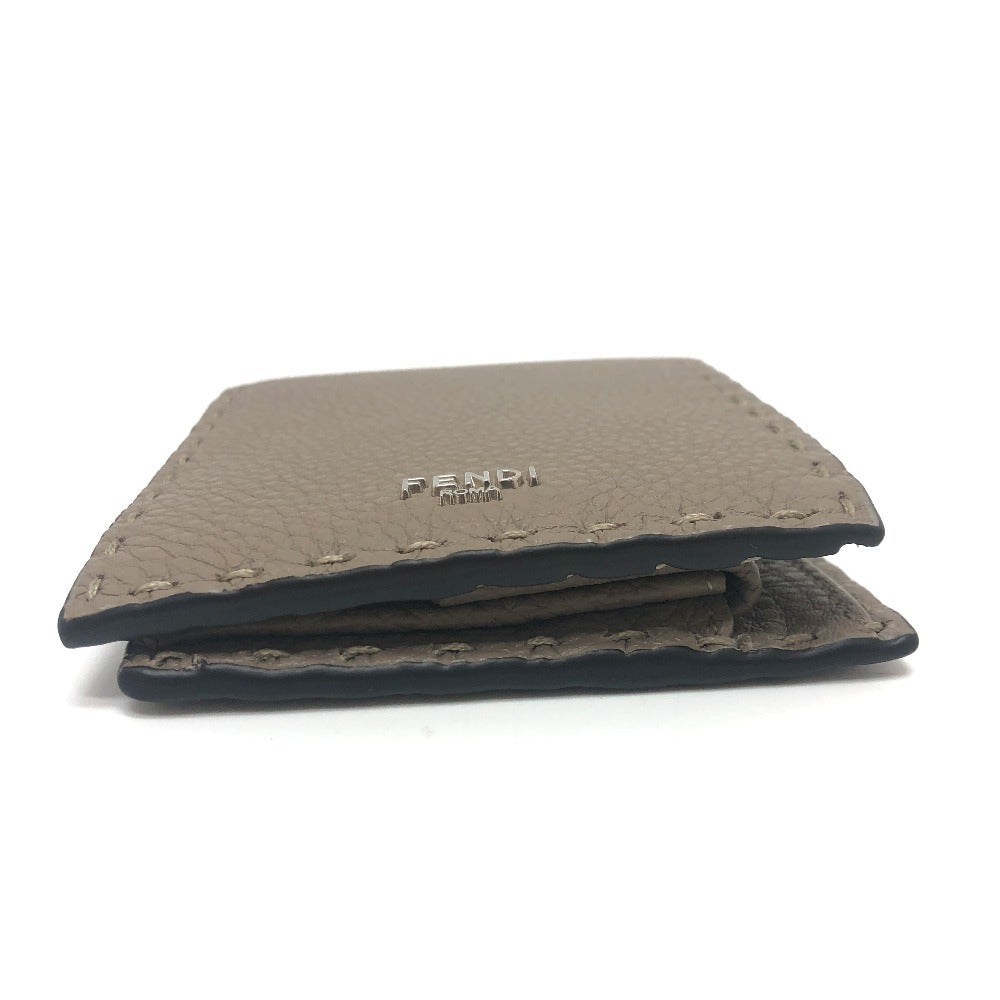 FENDI Folded wallet 7M0194 leather gray stitch Celeria
