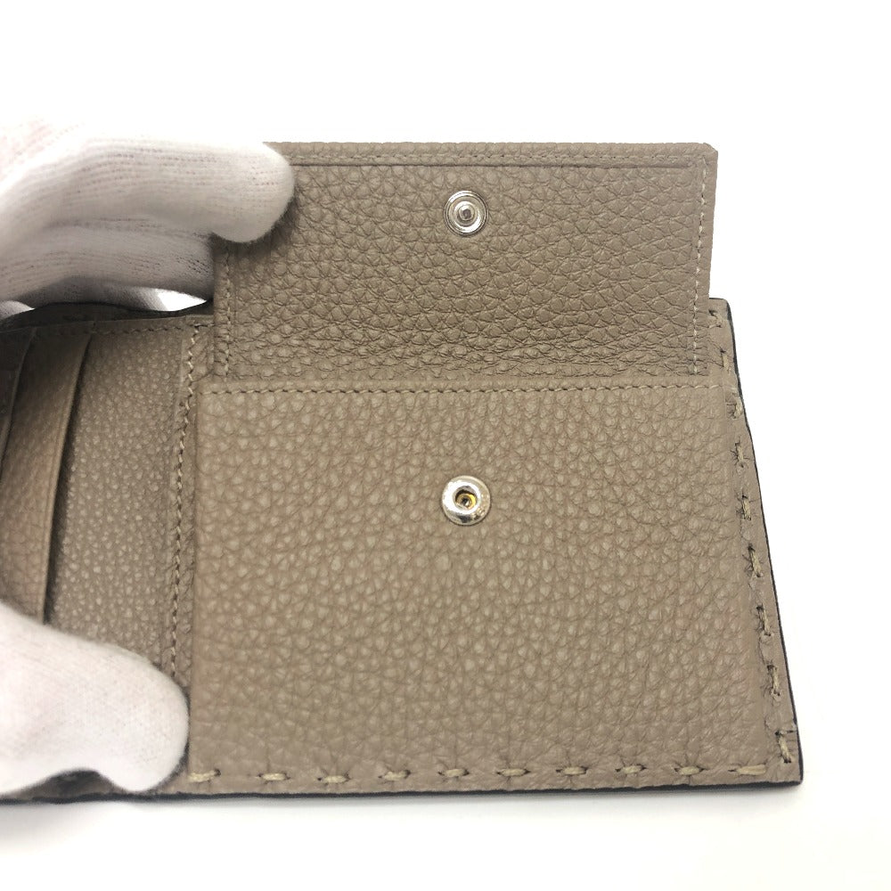 FENDI Folded wallet 7M0194 leather gray stitch Celeria