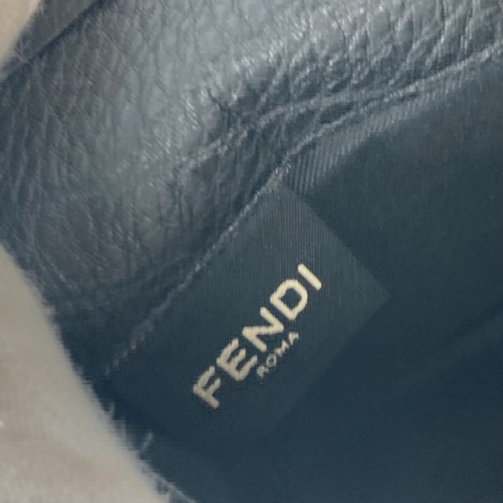 FENDI Long Wallet Purse 7M0186 leather black stitch Celeria