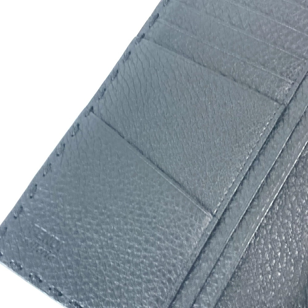 FENDI Long Wallet Purse 7M0186 leather black stitch Celeria