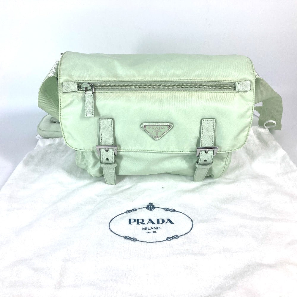 PRADA Shoulder Bag 1BD953 Nylon green Triangle logo plate Re-Nylon