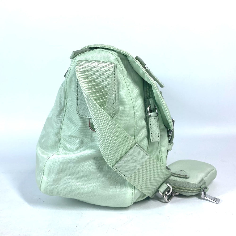 PRADA Shoulder Bag 1BD953 Nylon green Triangle logo plate Re-Nylon