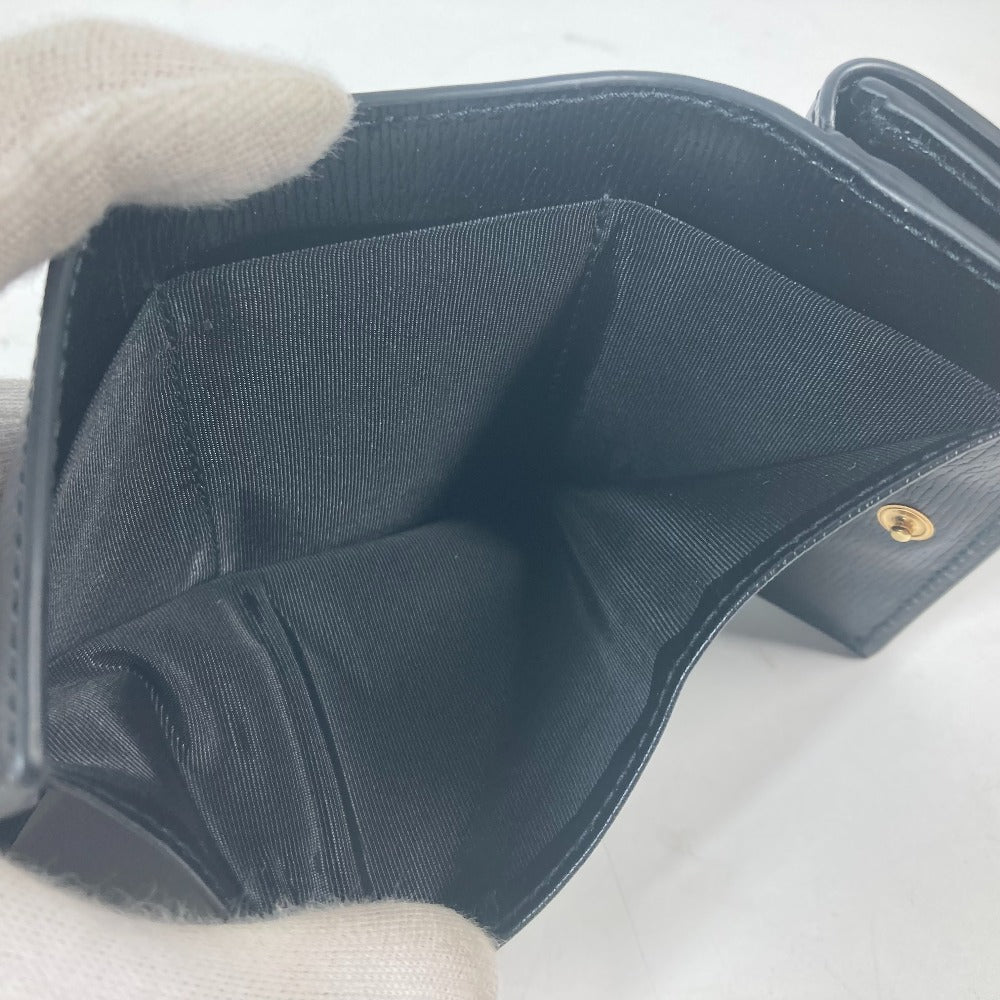GUCCI Trifold wallet 790100 leather black logo Script Wallet