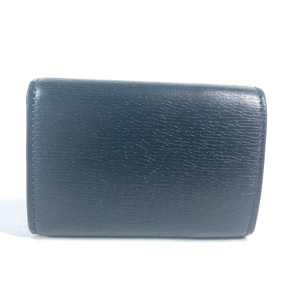 GUCCI Trifold wallet 790100 leather black logo Script Wallet