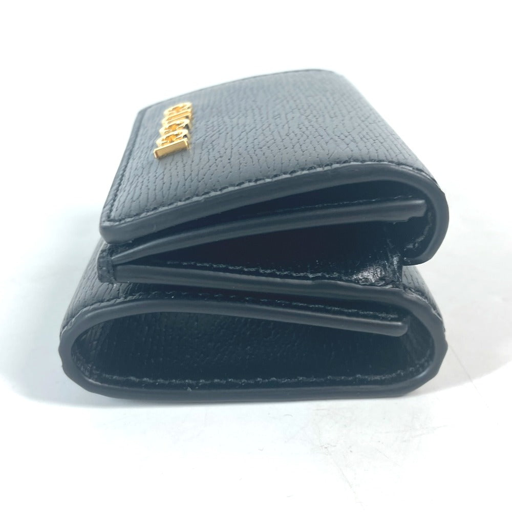 GUCCI Trifold wallet 790100 leather black logo Script Wallet